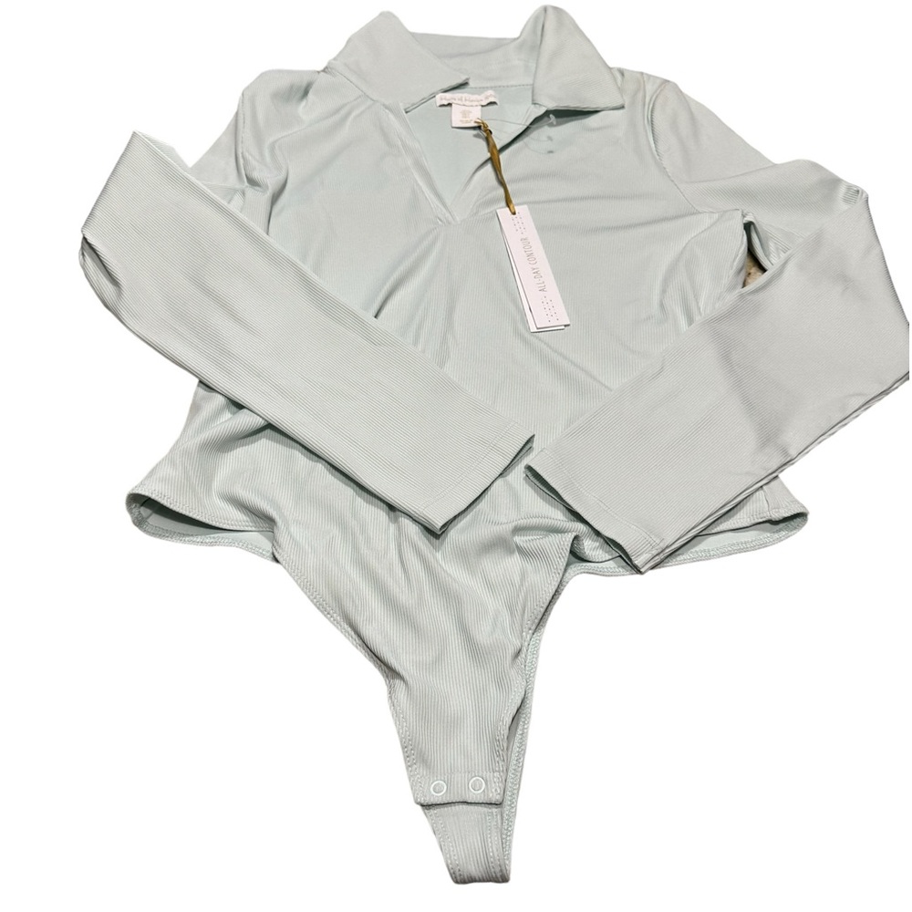 House of Harlow 1960 Sky Blue Long Sleeve Bodysuit